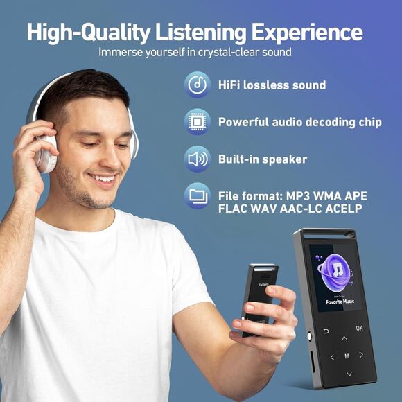 MP3 Player, 16GB MP3 Player Bluetooth 5.3 - Picture 2 of 3